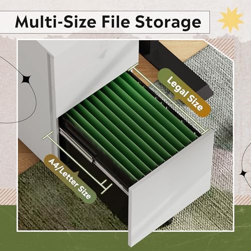 DEVAISE 3 Drawer Slim File Cabinet with Lock, Fully Assembled