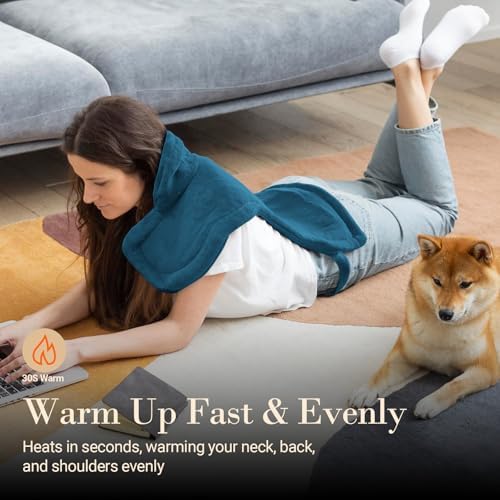 COMFIER Large Heating Pad for Back, FSA Eligible HSA Heating Pad for Neck and Shoulders and Back, Heated Neck Wrap, 3 Heat Levels & 90-Mins Auto Shut Off, Fathers Day Dad Gifts for Men Husband