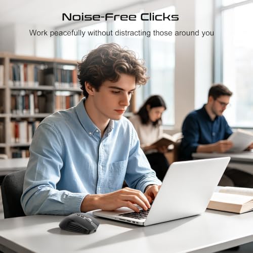 TSQQST Wireless Mouse for Laptop, 2.4GHz Ergonomic Computer Mouse, Black