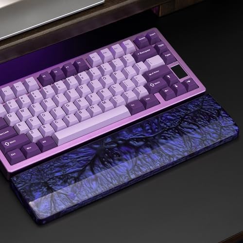OOCTPK Chilkey Keyboard Wrist Rest, Resin Wrist Rest for Mechanical Keyboards with Ergonomic Support, Ergonomic Palm Rest Wrist Pad for Computer Keyboard and Laptop Easy Typing, Anti-Slip Base (Blue)