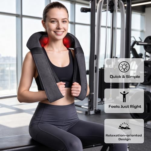 Mirakel Heat Neck Massager for Pain Relief Deep Tissue - Gift for Women Men