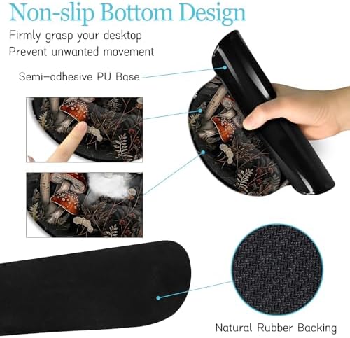 LIMKRIAN Mushroom Mouse Pad Set Large Desk Matt for Desktop Fall Decor