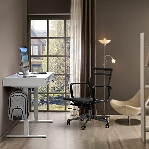 SHW 48-Inch Electric Height Adjustable Desk w/Keyboard Tray, White