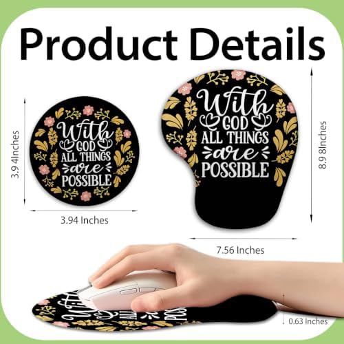iRudyard 2Pcs Rubber Coasters Mouse Pad Wrist Support Pu Anti Fall Durable