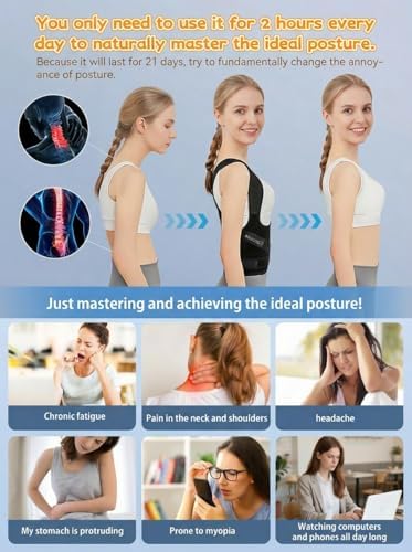 Posture Corrector for Women & Men, Back Brace Adjustable Full Back Support - Shoulder Straightener for Upper & Lower Back Pain Relief, Scoliosis, Hunchback, Hump, Thoracic Spine Correc (Large)