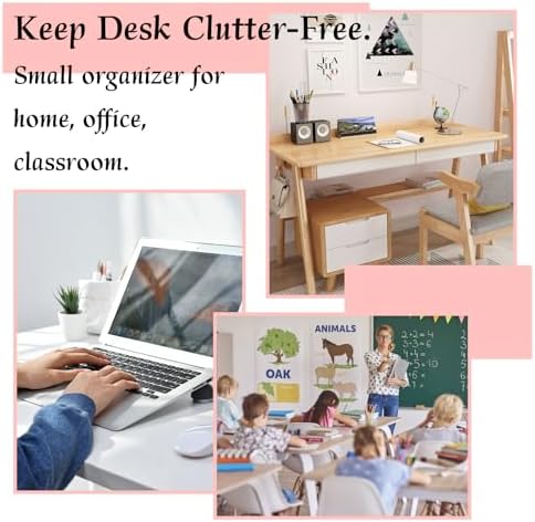 Small Mini Drawer Organizer for Desk, 6 Drawers, 4.7" x 4.7" x 3.8" Pink