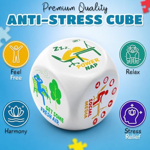 Stress Cube – Squishy Fidget Toy for Adults, Quiet Stress Relief Desk Toy