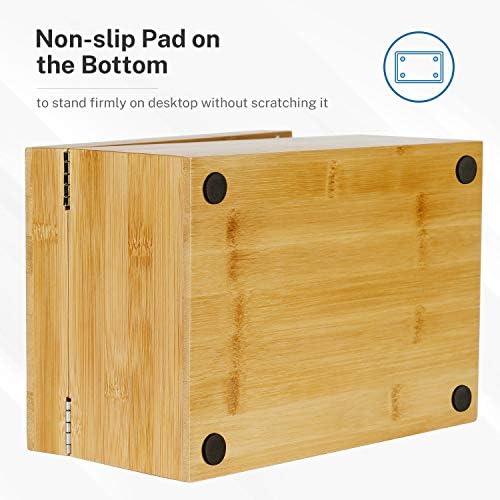 MaxGear Bamboo Business Card Organizer for 4" x 6" Cards