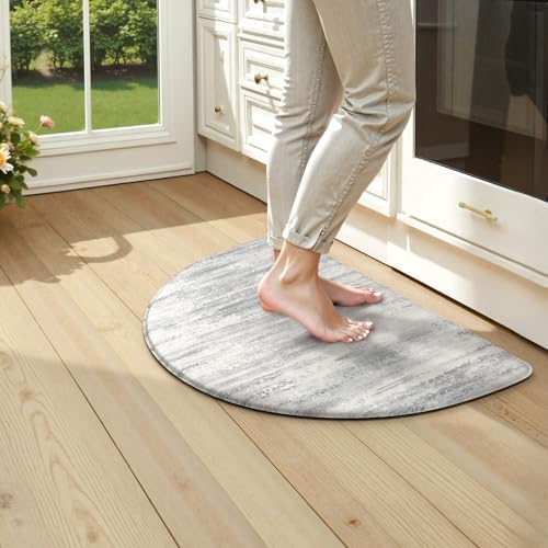 KIMODE Anti Fatigue Kitchen Mats for Floor, Abstract Half Moon Kitchen Rug