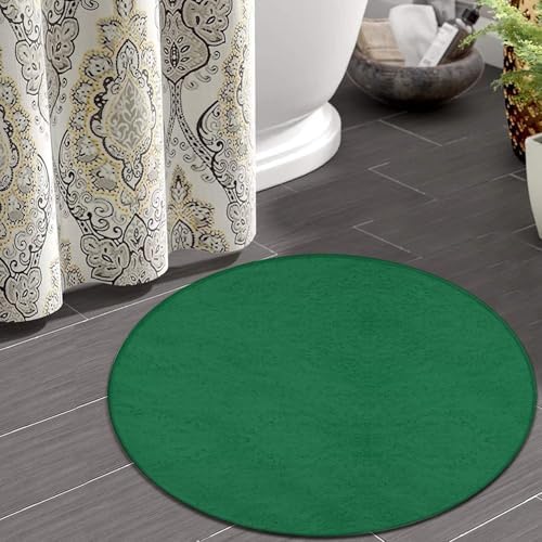Large Round Area Rug Home Decor Modern Bathroom Rug Kitchen Office Circle Rug for Living Room Sofa Circle Cute Mat Green, 36inch