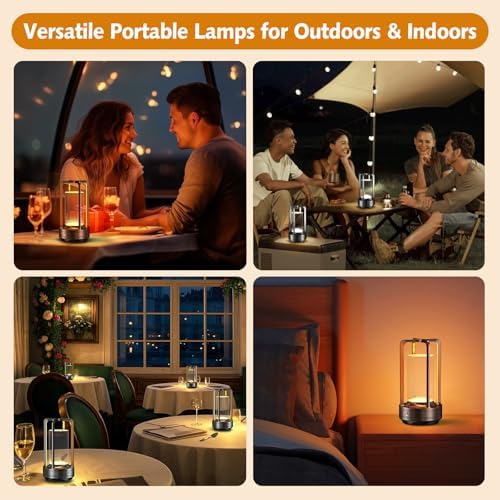 Rechargeable Table Lamp for Outdoor Indoor Portable Lamp with 3 Colors