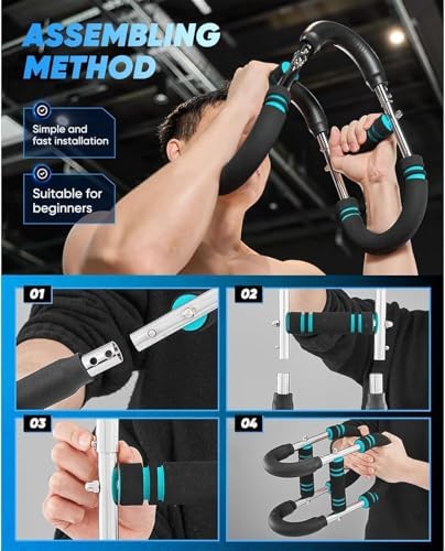 LYKAN Twister Arm Trainer, 40-100lb Adjustable Chest Workout Equipment, Arm Trainer, Twister Arm Trainer, Portable Power Twister Bar, Detachable Design Fitness Anywhere
