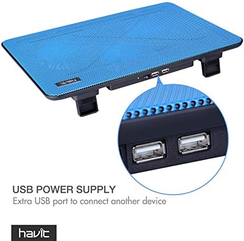 havit HV-F2056 Laptop Cooling Pad for 15.6-17 Inch Laptops, Blue