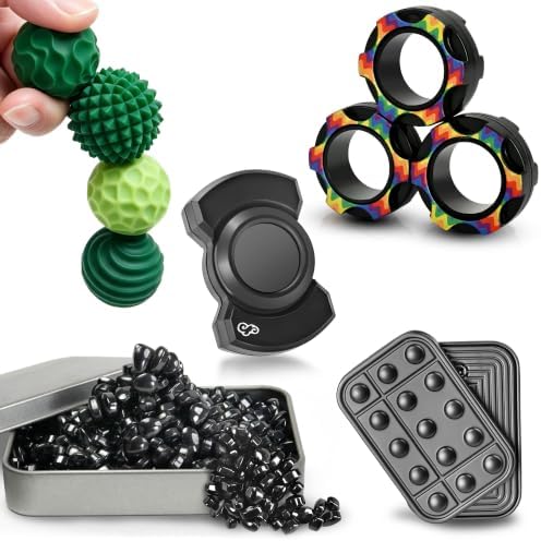 10 Pcs Magnetic Fidget Toys for Adults Teens Metal Sensory Toy Cool Gadgets