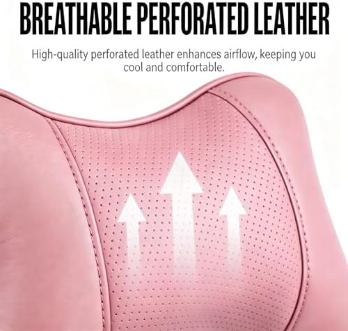 Car Pillow for Driving Seat Soft Leather Headrest Neck Support 2PCS
