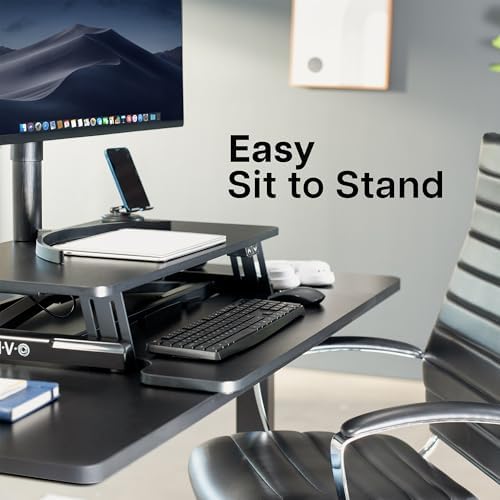VIVO Black 32 in Electric Standing Desk Converter, DESK-VE32B