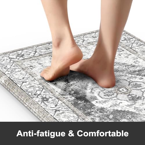 KIMODE Kitchen Rugs and Mats for Floor 2 Piece Anti Fatigue Kitchen Mats