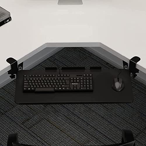 Keyboard Stand for Corner L Shaped Desk - Slide Out Tray with Hidden Drawers - No Drilling Needed - Swivel Clips - 3 Color Options