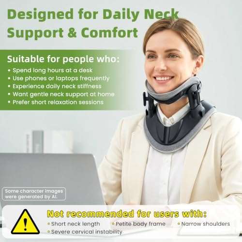 Adjustable Neck Traction Device for Spine Decompression and Pain Relief, Neck Braces for Neck Pain and Support,Neck Stretcher Cervical Traction