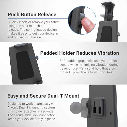 ARKON Mounts -Tablet And Keyboard Tray Combo Car Mount | Tablet Holder For Car | Professional-Grade Durability | Easy Installation | Keyboard Tray | Fits iPad and Samsung Tablets