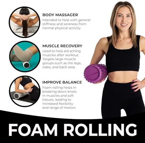 Oceanfoam Tidal Roller - Muscle Massage Foam Roller for Exercise (Magenta)