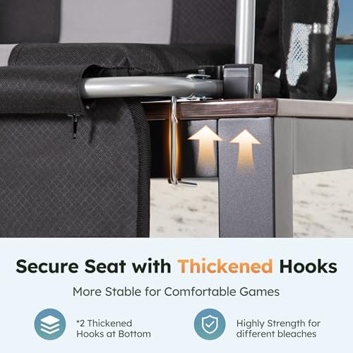LET'S CAMP 2 Pack Folding Stadium Seats, Portable Bleacher Chairs