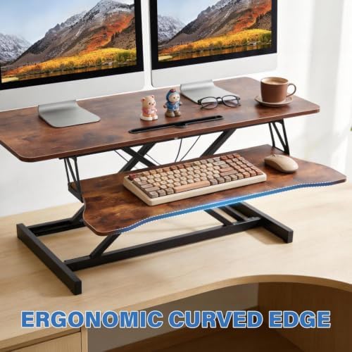 37" Height Adjustable Standing Desk Converter, Stand up Desk Riser
