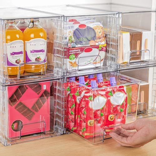 Vtopmart 2 Pack Large Stackable Storage Drawers, Clear