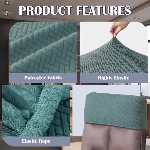 Stretch Office Chair Headrest Cover Jacquard Headrest Slipcover for Office Chairs Non Slip Head Rest Chair Furniture Protector for High Back Computer Chairs Set of 4 Tea Green