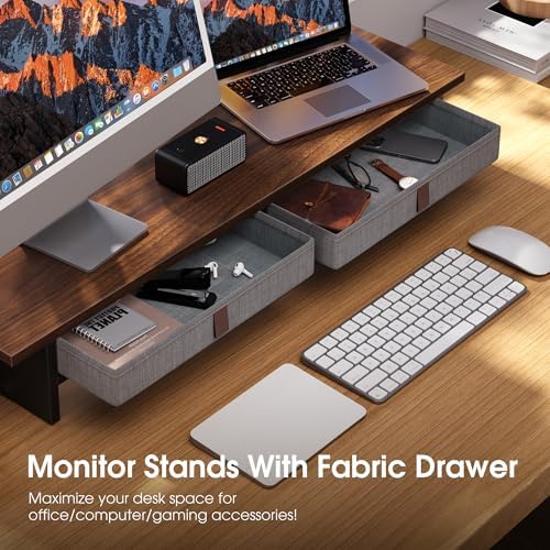 Fenge 35 Inch Monitor Stand with Drawer Storage, Computer Riser for Desk
