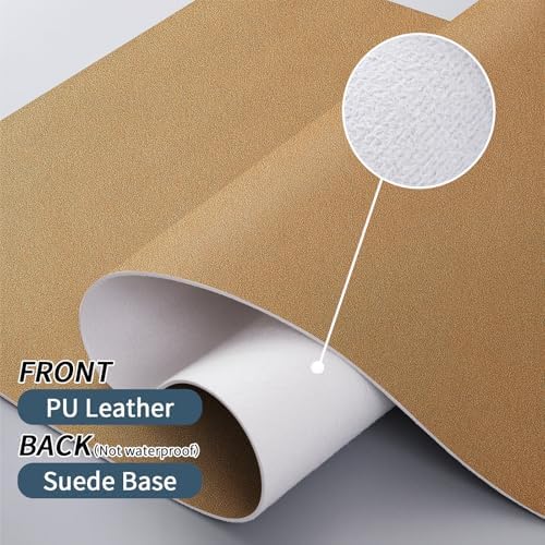 Bloss Gold Leather Desk Mat 47.2" x 16.9", Large Keyboard Pad for Desk, Desk Matt for Desktop, Waterproof Desk Pad Mat, Computer Mat for Office/Home/Decor
