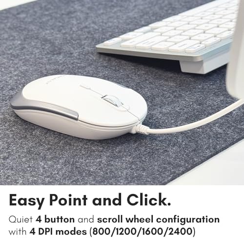 Macally USB Wired Keyboard and Mouse Combo for Mac and PC - Save Space with a Compact Small Apple Keyboard and Mouse for MacBook Pro/Air, iMac Mini/Pro