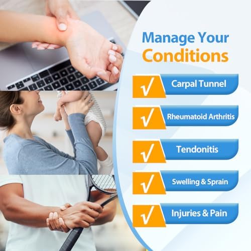 Comfpack Wrist Ice Pack for Carpal Tunnel, Reusable Hot Cold Therapy Hand Ice Pack Wrap Wrist Ice Brace for Hand Surgery, Rheumatoid, Tendinitis, Swelling, Injuries, Pain Relief