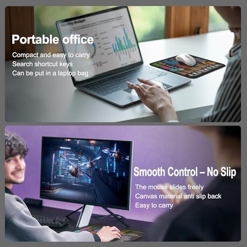 Kinevolve Mouse Pad for Excel Shortcuts – Small Excel Spreadsheet Cheat Sheet Desk Pad – 11.8"x9.8" Portable Computer Mousepad – Gaming, Office, Waterproof, Non-Slip, Stitched Edges