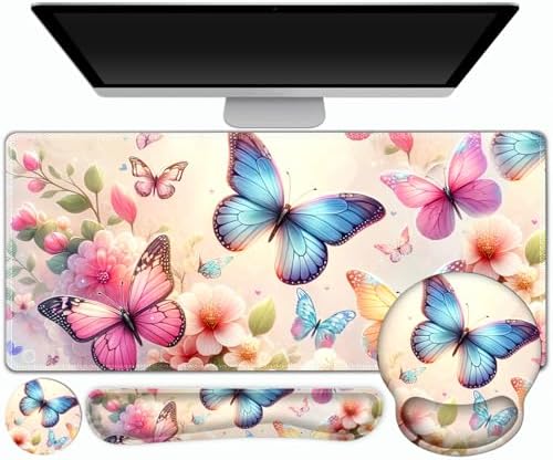 Gaming Mouse Pad, Large Desk Mat, 4in1 XXL Mousepad Cute Desk Pad Protector