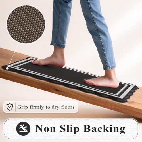 KIMODE Kitchen Mats Cushioned Anti Fatigue,Farmhouse Kitchen Rugs Sets of 2