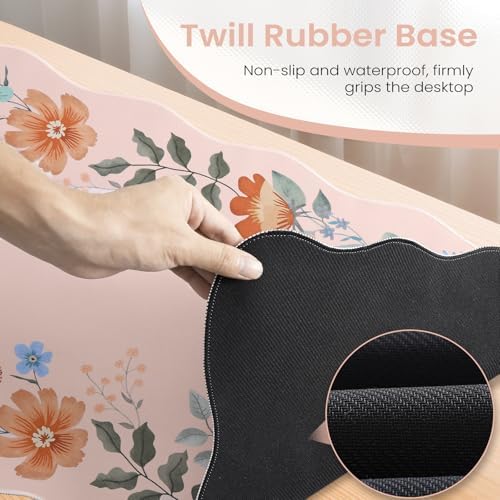 HAOCOO Cute Desk Pad for Desktop Setup, Large Keyboard Mat(Light Pink)