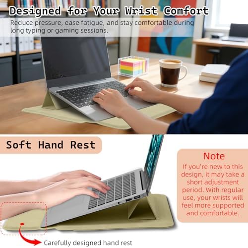 15-16 Inch Laptop Sleeve Case with Stand Feature, Matte PU Leather