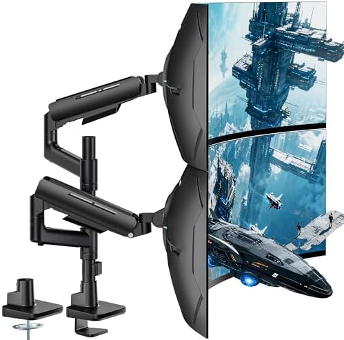 ARES WING Dual Monitor Mount for 17-49 Inch Screen, Black