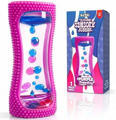 BUNMO Liquid Motion Bubbler Sensory Toy for Kids & Adults – Gentle Fidget Toy for Mindfulness – Stimulating Visual Sensory Experience – Colorful Bubble Fidget Timer for Desk & Travel - Purple