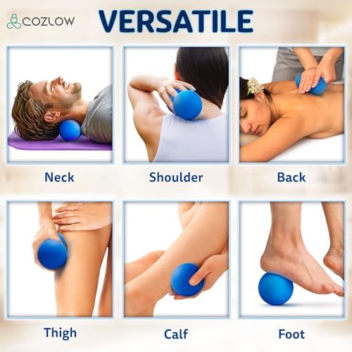 COZLOW Peanut Massage Ball - Deep Tissue Therapy, Pain Relief - Cobalt Blue
