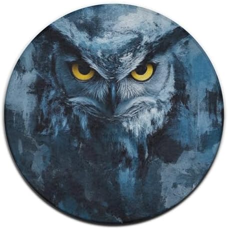 Large Round Area Rug Home Decor Modern Bathroom Rug Kitchen Office Circle Rug for Living Room Sofa Circle Cute Mat Fantasy Beautiful Owls Art, 24inch