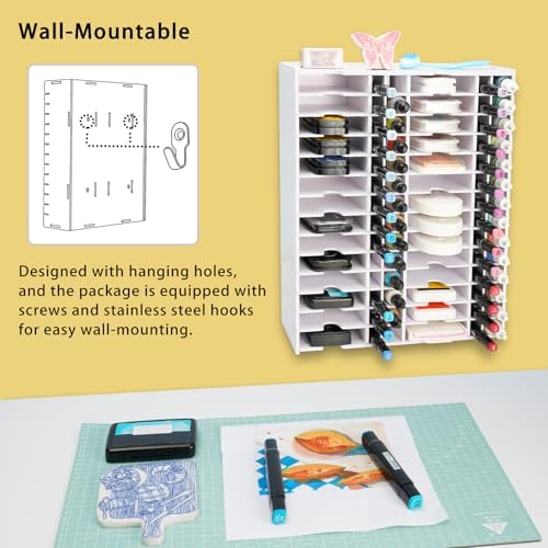 Krafetto Ink Pad Combo Storage Rack, 28 Grids for Standard Size Stamp Pads