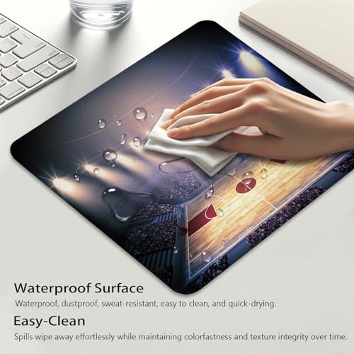 Crowded Basketball Arena Mouse Pad, Game Tournament Sport Design Desk Mat