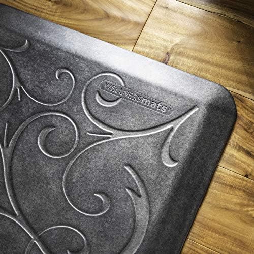 WellnessMats Bella Collection Anti-Fatigue Floor Mat, Polyurethane - Ergonomic Support Pad for Home, Kitchen, Garage, Office Standing Desk - Water Resistant - Made in USA