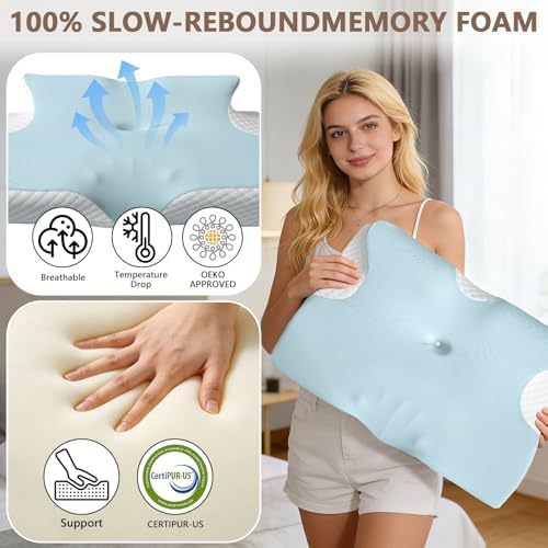 Pain Relief Cervical Neck Pillow, Ergonomic Contour
