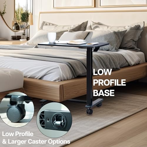 VIVO Black Mobile 28 x 16 inch Over Couch Laptop Table, CART-V28L