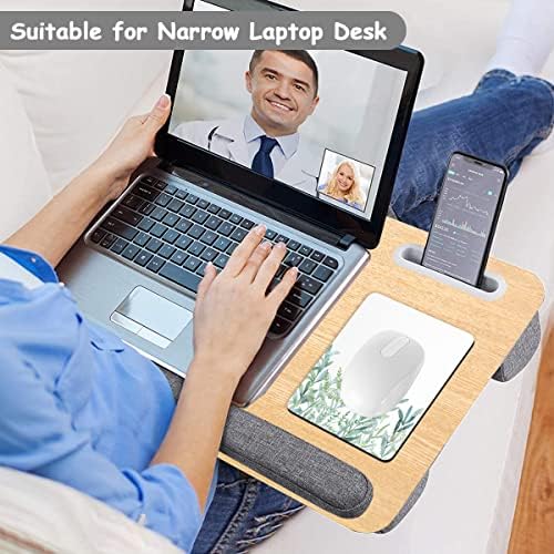 Dapesuom Small Mouse Pad, 6 x 8 Inch Thick Rubber Premium-Textured Non-Slip Portable & Washable Mini Mouse Mat for Women Men Wireless Laptops Keyboard Tray Gaming Computer Office Travel, Green Leaves