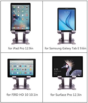 KABCON Adjustable Aluminum Tablet Stand (7-13.5 inch), Compatible with iPad, Surface Pro, FIRD HD 10, Samsung Galaxy Tab E, ASUS Transformer & Other Devices
