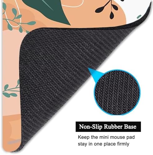 Small Mouse Pad, Mini Mouse Pad 6 X 8 Inch with Non-Slip Rubber Base for Keyboard Tray Laptops Wireless Mouse Home Office Travel, Washable & Portable (Summer)